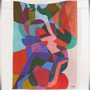 ines longevial abstract art tapestry